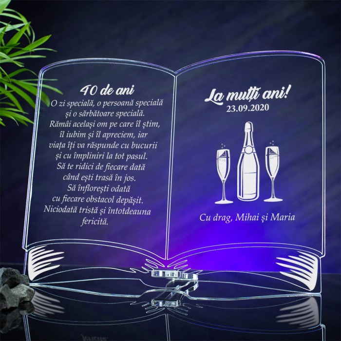Placheta Aniversare, O zi speciala, Cadou personalizat Carte
