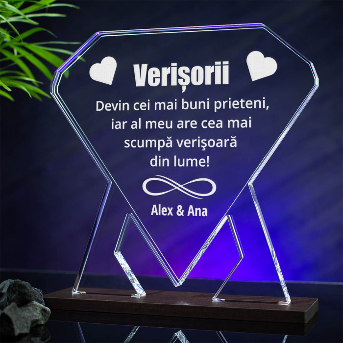 Trofeu Verisori, Prieteni buni, Cadou personalizat Diamant