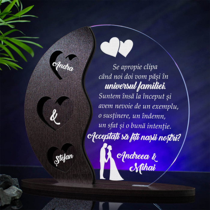 Trofeu Cerere nasi, Universul familiei, Cadou personalizat Semiluna