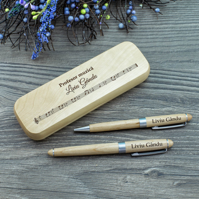 Set de scris Profesor de muzica, Pasiune, Cadou personalizat Roller