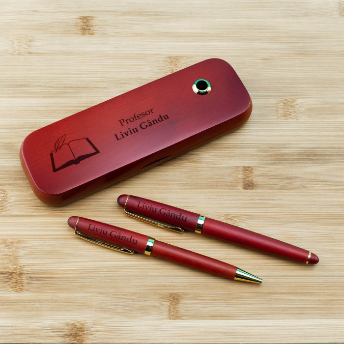Set de scris Profesor, Implicare, Cadou personalizat Stilou