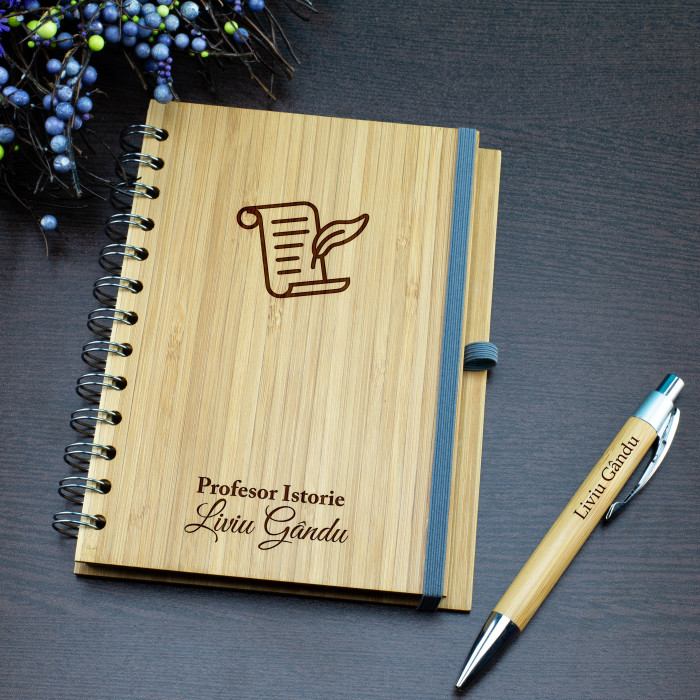 Agenda personalizata Profesor de istorie, Dedicare, Cadou personalizat