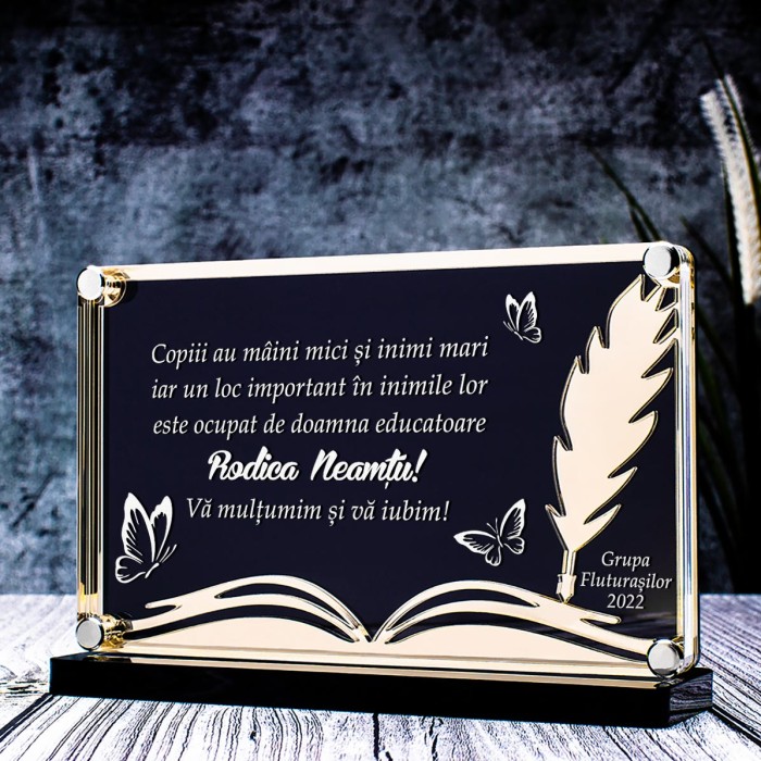 Trofeu Educatoare, Grupa Fluturasilor, Cadou personalizat Charta