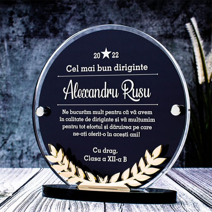 Trofeu Diriginte, Daruire si Efort, Cadou personalizat Laurus