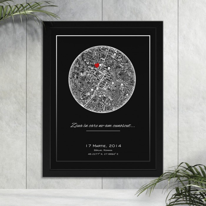 Tablou Romantic, Ziua in care ne-am cunoscut, A3 Cadou Personalizat