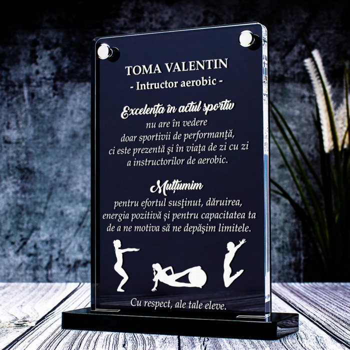 Trofeu Instructor Aerobic, Instructori si sportivi, Cadou personalizat Basis