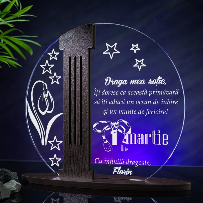 Trofeu 1 Martie, Martisor, Sotie, Cadou personalizat Ionic