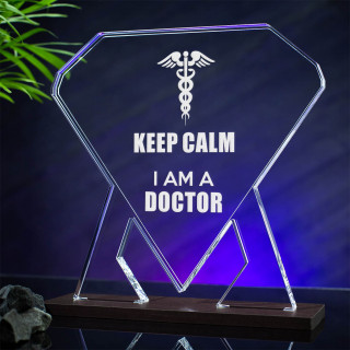 Cadou personalizat Trofeu Plexiglas - Cupa pentru doctori Keep Calm