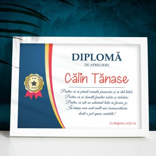 Cadou personalizat Diploma personalizata pentru cel mai bun tata