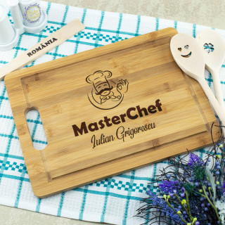 Cadou personalizat Tocator din lemn - Chef de Chef