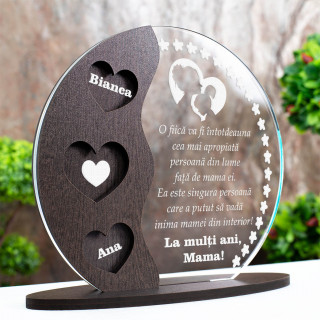 Trofeu Aniversare mama, Relatie speciala, Cadou personalizat Semiluna